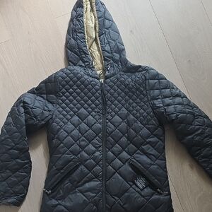 Quilted Reversible Black Jacket with Hood